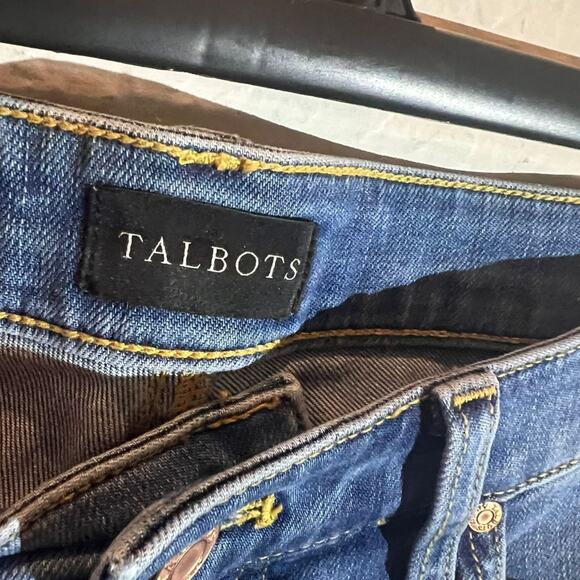 Talbots Crop Flare Jeans Womens Size 8 Blue High Rise Denim Strecht NEW - Picture 3 of 8